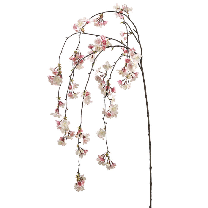 58" Silk Cherry Blossom Hanging Flower Spray -Pink/Cream (pack of 6) - FSB307-PK/CR