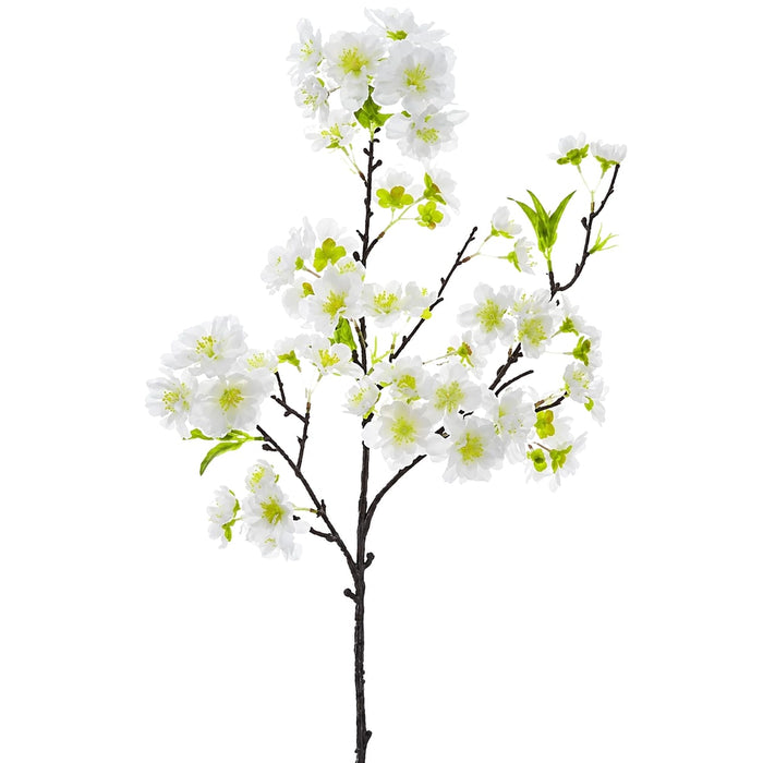 18" Silk Cherry Blossom Flower Spray -White (Pack of 12) - FSB320-WH