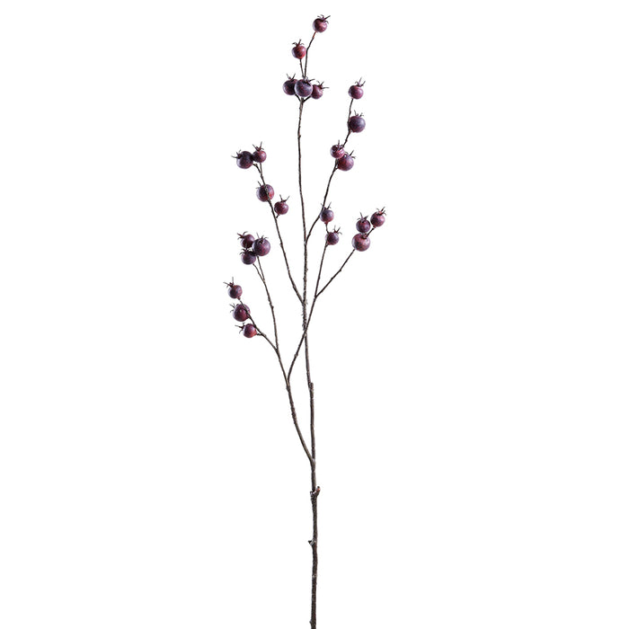 40" Faux Rosehip Berry Stem -Eggplant (Pack of 12) - FSB330-EP