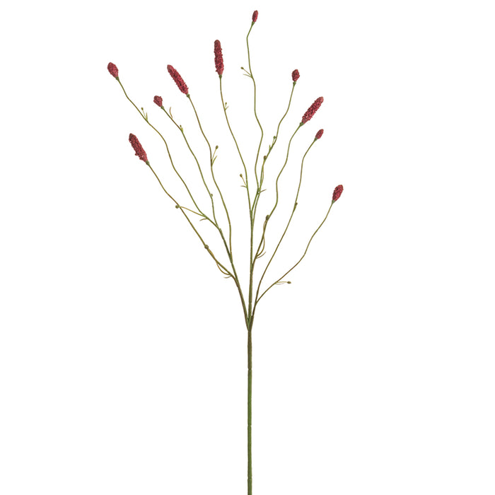 34" Artificial Burnet Flower Stem -Burgundy (pack of 12) - FSB333-BU