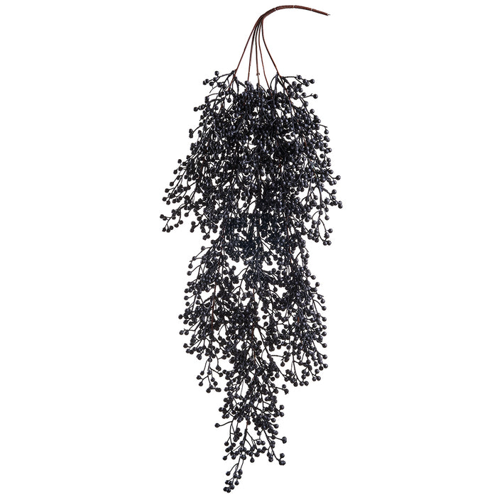 33" Hanging Artificial Berry Stem -Black (Pack of 4) - FSB367-BK