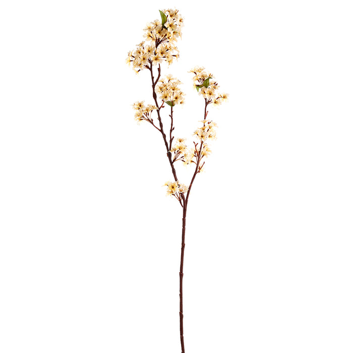 36" Silk Pear Blossom Flower Stem -Cream (pack of 12) - FSB399-CR