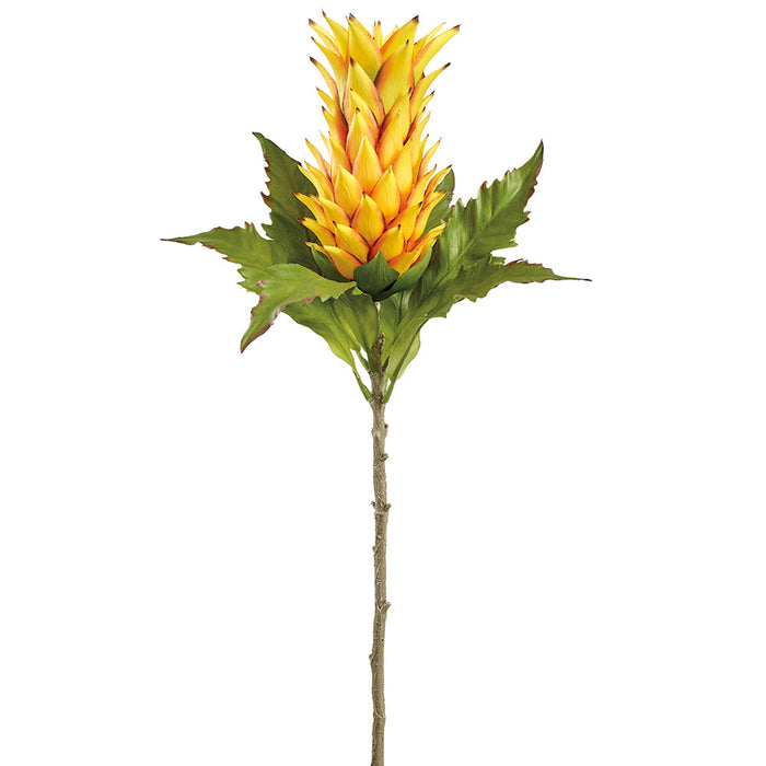 30" Bromeliad Artificial Flower Stem -Yellow/Orange (Pack of 12) - FSB409-YE/OR