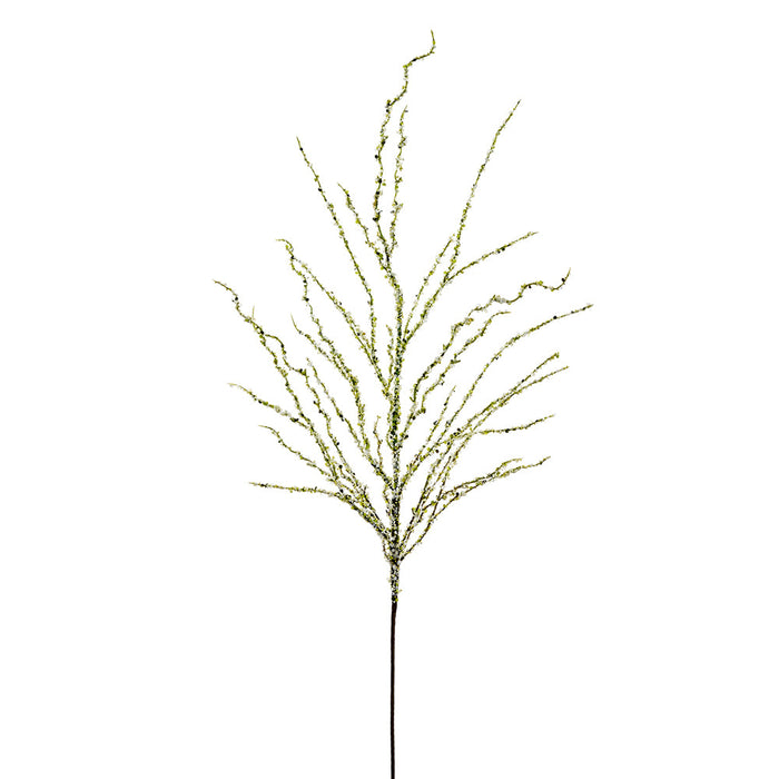 48" Mini Blossom Silk Flower Stem -White/Green (Pack of 12) - FSB415-WH/GR