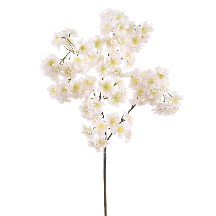 36" Cherry Blossom Silk Flower Stem -Cream (Pack of 6) - FSB449-CR
