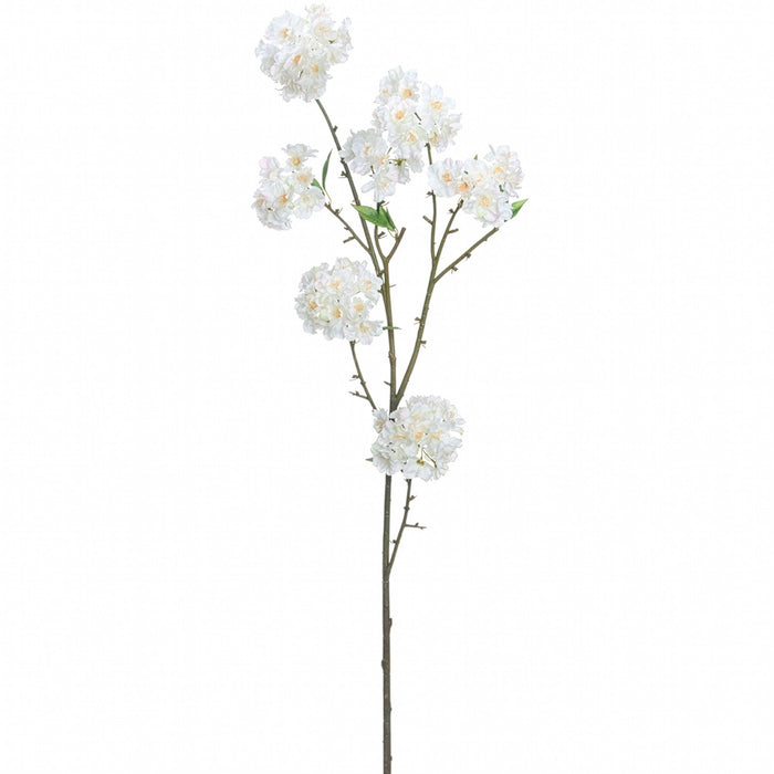 45.5" Cherry Blossom Silk Flower Stem -White (Pack of 6) - FSB455-WH