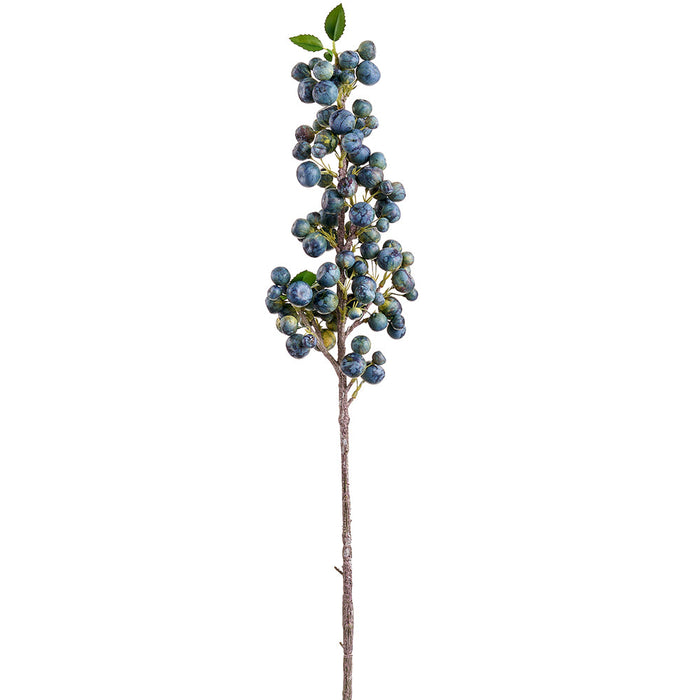 36.5" Artificial Crabapple Fruit Stem -Blue (Pack of 12) - FSB475-BL