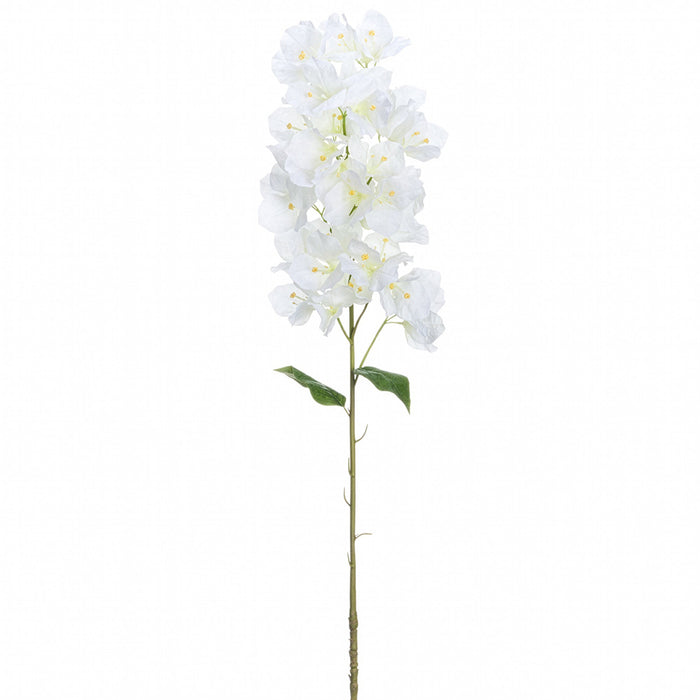 48.5" Bougainvillea Silk Flower Stem -White (Pack of 6) - FSB485-WH
