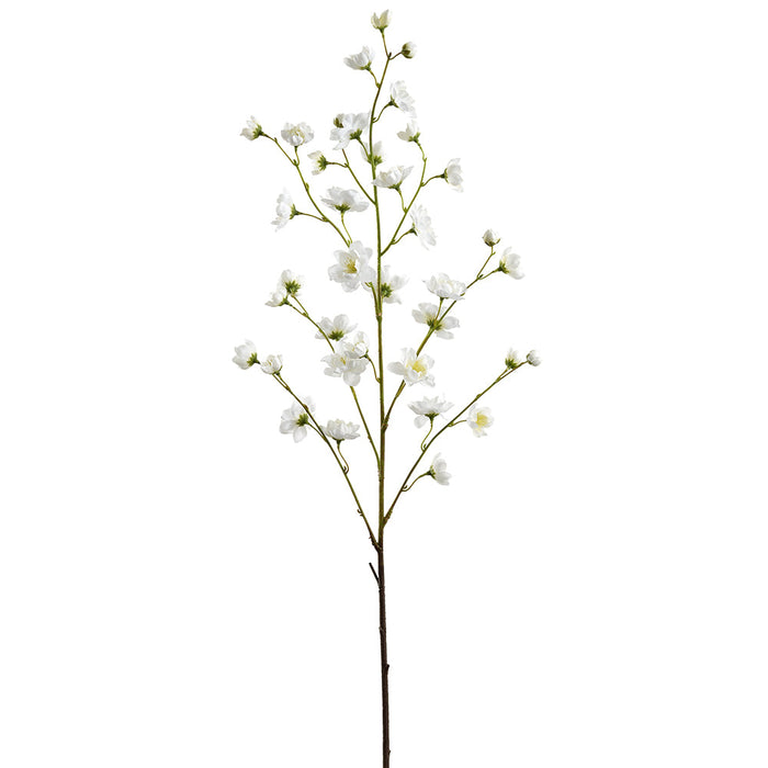 44.75" Cherry Blossom Silk Flower Stem -White (pack of 12) - FSB490-WH