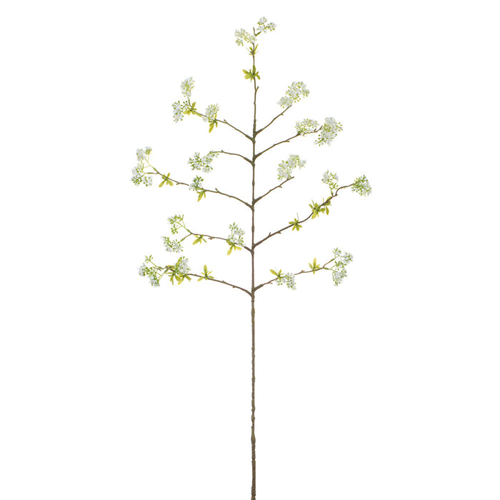 54" Mini Blossom Silk Flower Stem -White (Pack of 12) - FSB500-WH