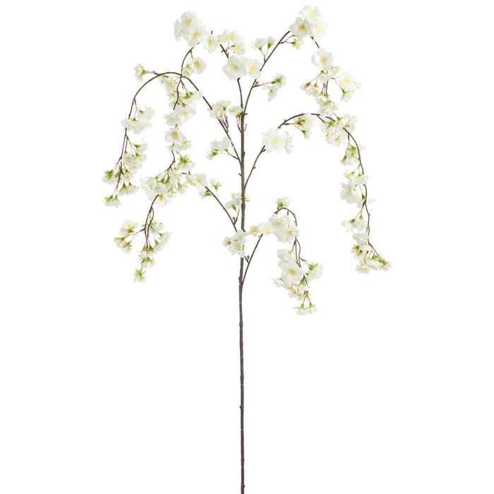 58" Cherry Blossom Silk Flower Stem -White (Pack of 6) - FSB513-WH