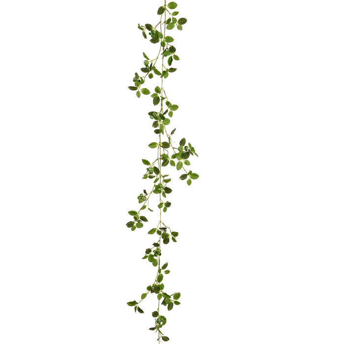 72" Hanging Artificial Crabapple Fruit Stem Vine -Green (Pack of 8) - FSB551-GR