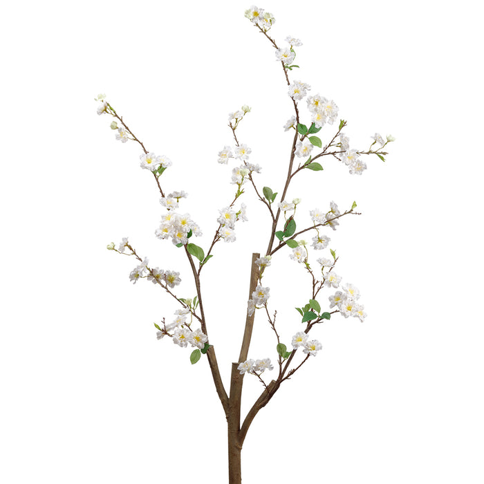 53" Silk Cherry Blossom Flower Stem Branch -White (pack of 4) - FSB616-WH