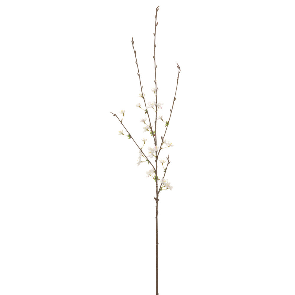31" Cherry Blossom Silk Flower Stem White Blossom Stem — Silks Are