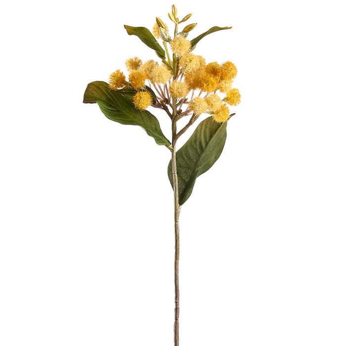 20.5" Flocked Artificial Berry Stem -Yellow (Pack of 12) - FSB803-YE