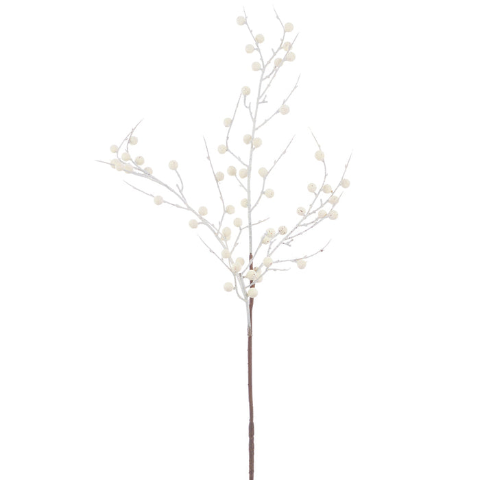 36" Berry Artificial Stem -Cream (Pack of 12) - FSB902-CR