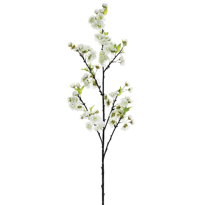 45" Silk Cherry Blossom Flower Spray -White (pack of 12) - FSB933-WH