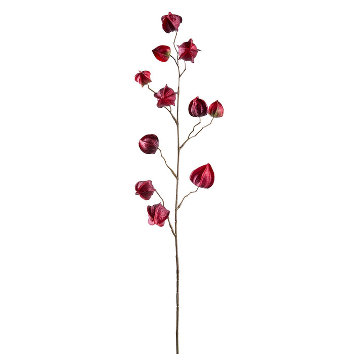 32" Chinese Lantern Artificial Flower Stem -Red (pack of 12) - FSC001-RE