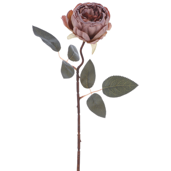 19" Cabbage Rose Silk Flower Stem -Purple/Gray (Pack of 12) - FSC005-PU/GY