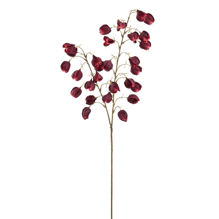 38" Artificial Chinese Lantern Flower Stem -Burgundy (Pack of 12) - FSC015-BU
