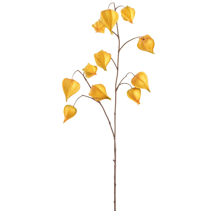 39" Artificial Chinese Lantern Flower Stem -Yellow (Pack of 12) - FSC017-YE