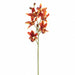 23" Real Touch Cymbidium Orchid Silk Flower Stem -Rust/Green (Pack of 12) - FSC021-RU/GR