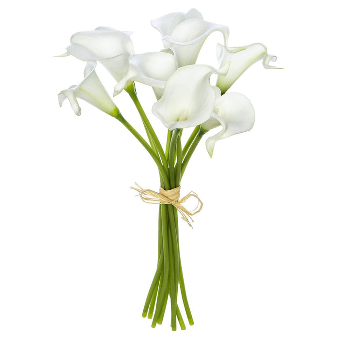 12" Calla Lily Silk Flower Bouquet -White (pack of 12) - FSC028-WH