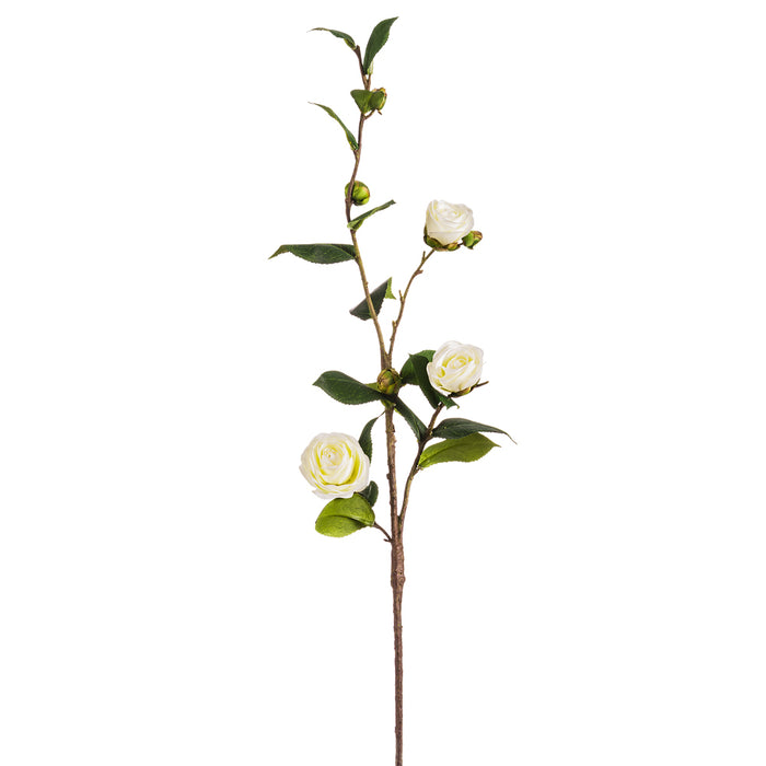 31" Silk Camellia Flower Stem -Cream (pack of 12) - FSC031-CR