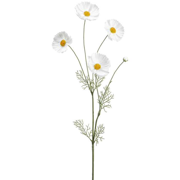36" Silk Cosmos Flower Stem -White (pack of 12) - FSC070-WH