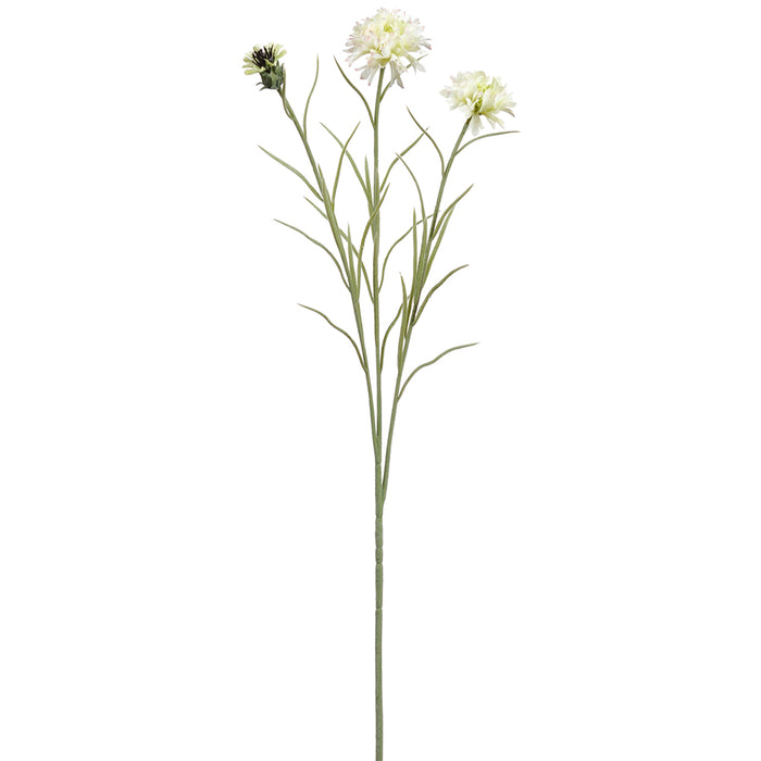 25.5" Silk Cornflower Flower Stem -Cream (pack of 12) - FSC071-CR