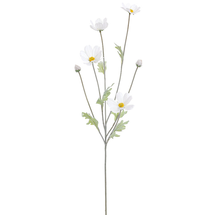 24.5" Cosmos Silk Flower Stem -White (Pack of 12) - FSC106-WH