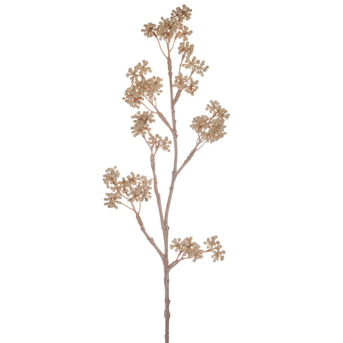 17" Artificial Callicarpa Seed Stem -Cream (pack of 12) - FSC177-CR