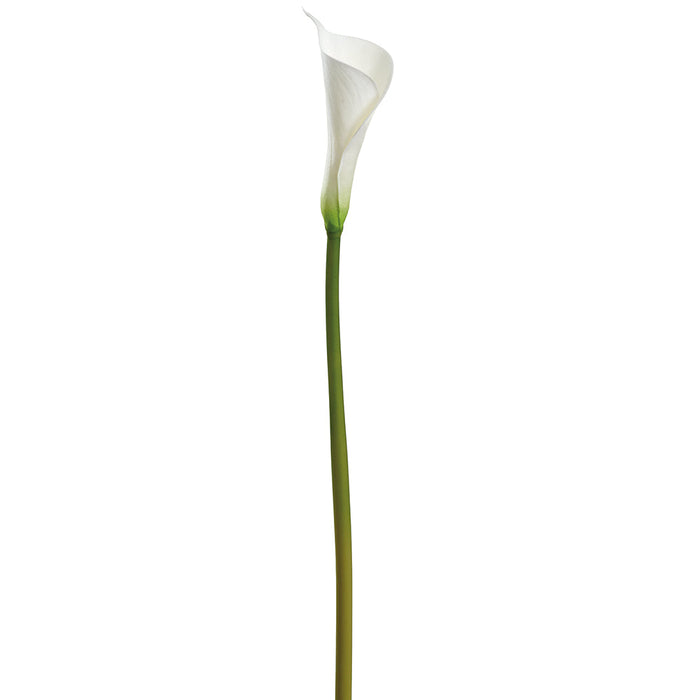 24.5" Small Calla Lily Silk Flower Stem -White (Pack of 12) - FSC262-WH