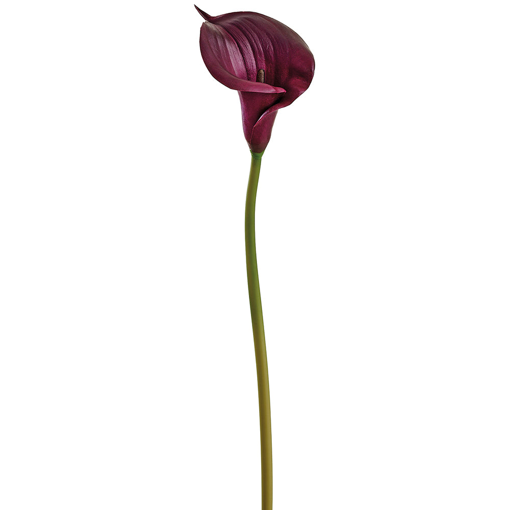 33" Large Calla Lily Silk Flower Stem Plum Calla Lily Stem — Silks