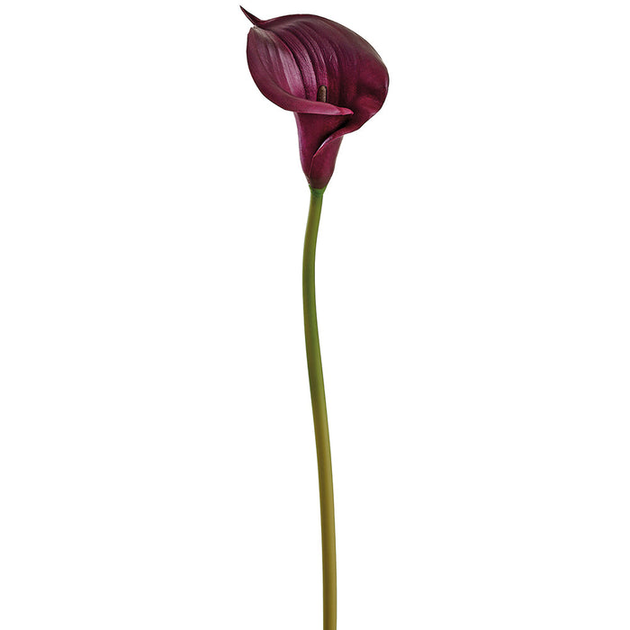 33" Large Calla Lily Silk Flower Stem -Plum (Pack of 8) - FSC264-PL