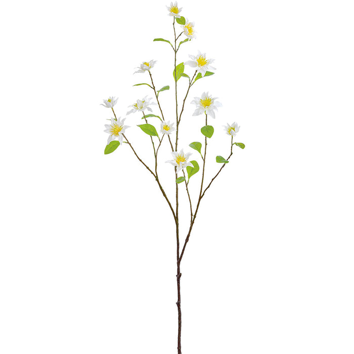 42.5" Clematis Silk Flower Stem -White (Pack of 6) - FSC450-WH