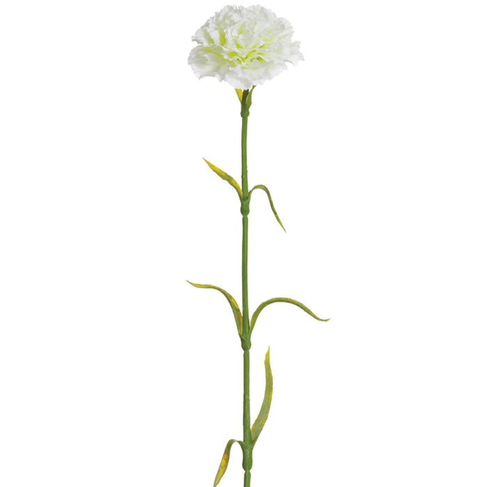 17" Carnation Silk Flower Stem -White (pack of 12) - FSC458-WH