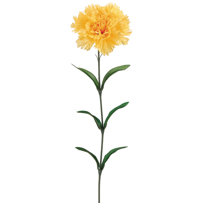 25" Silk Carnation Flower Spray -Yellow (pack of 12) - FSC468-YE
