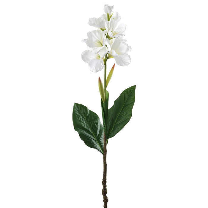 canna lily white flowers 46.5" Canna Lily Silk Flower Stem -White