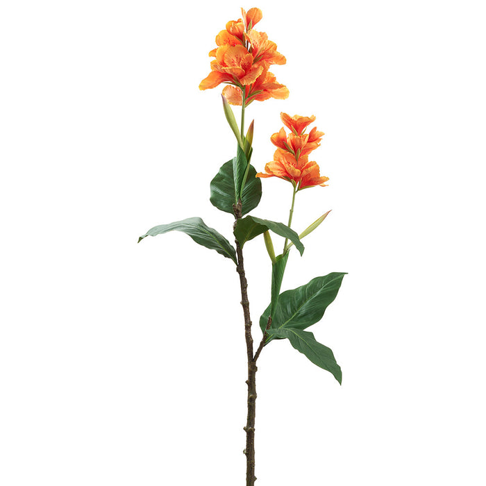 56.5" Canna Lily Silk Flower Stem -Orange (pack of 6) - FSC481-OR