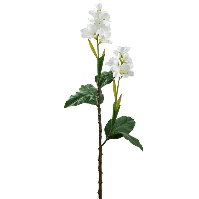 56.5" Canna Lily Silk Flower Stem -White (pack of 6) - FSC481-WH
