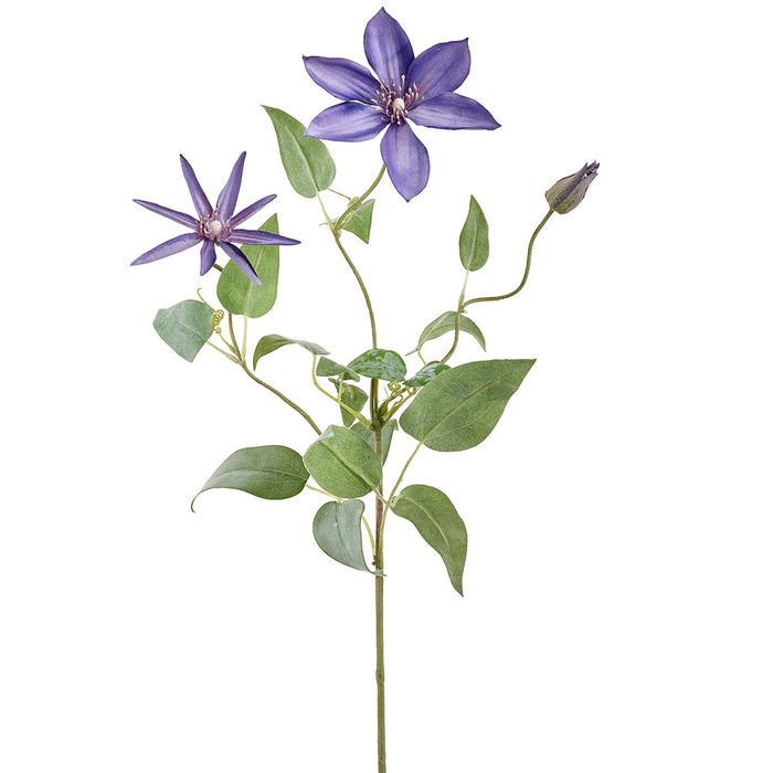 28" Clematis Silk Flower Stem -Blue (Pack of 12) - FSC504-BL