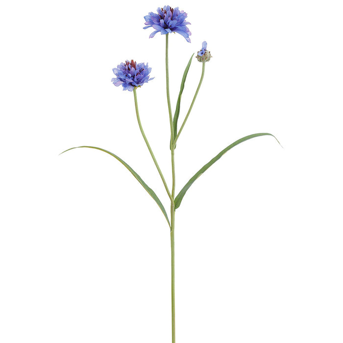 30" Cornflower Silk Flower Stem -Blue (Pack of 12) - FSC634-BL
