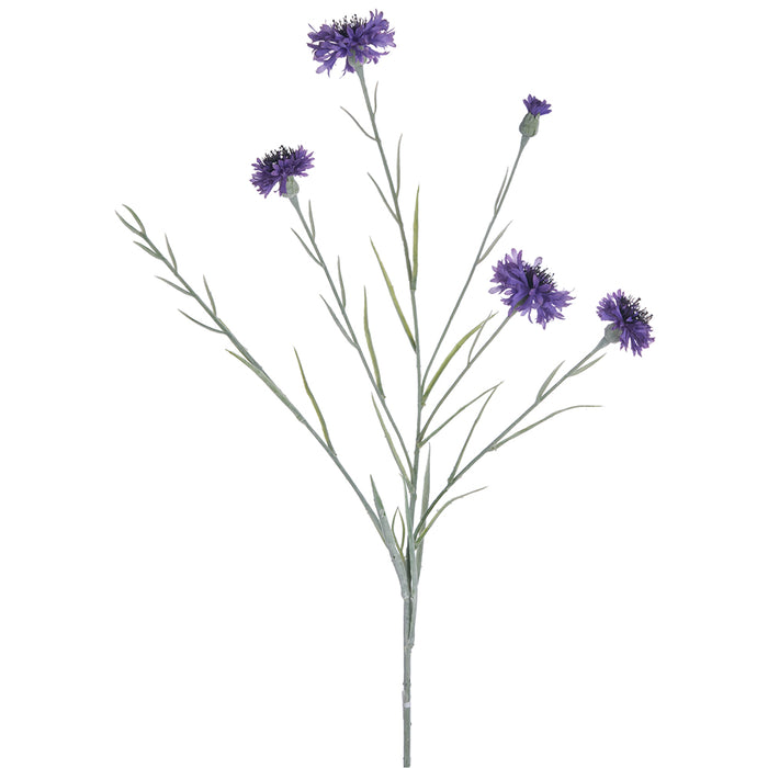 27.5" Silk Cornflower Flower Stem -Purple (pack of 12) - FSC655-PU