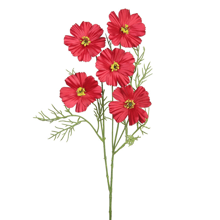 26" Cosmos Silk Flower Stem -Red (pack of 12) - FSC699-RE