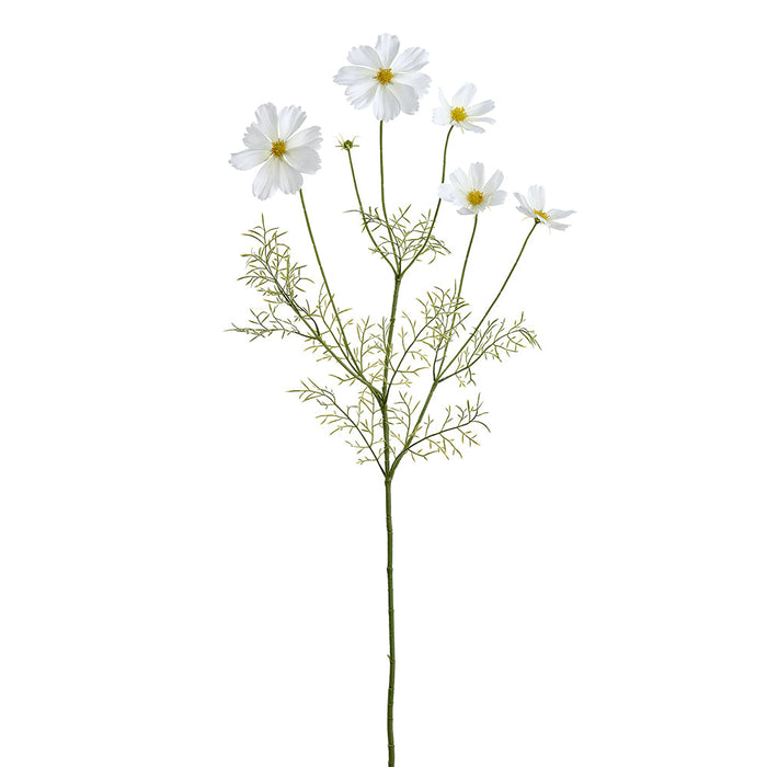 35" Cosmos Silk Flower Stem -White (Pack of 12) - FSC780-WH