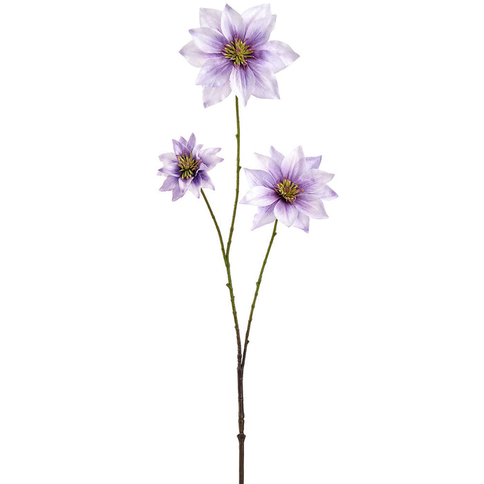 35" Clematis Silk Flower Stem -Amethyst (Pack of 12) - FSC861-AY