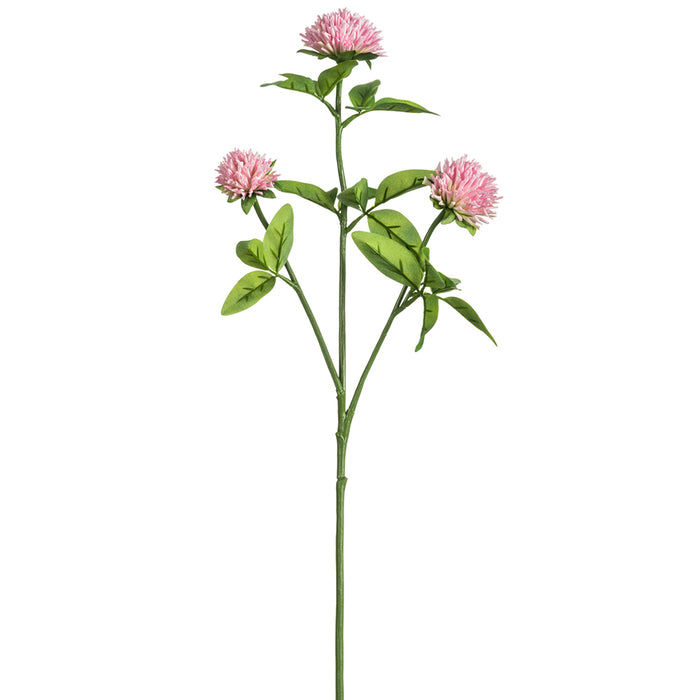 21.5" Silk Meadow Clover Flower Stem -Pink (pack of 12) - FSC909-PK
