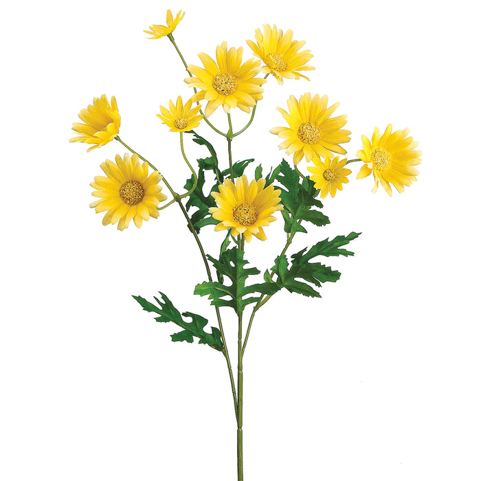 25" Silk Daisy Flower Spray -Yellow (pack of 12) - FSD014-YE