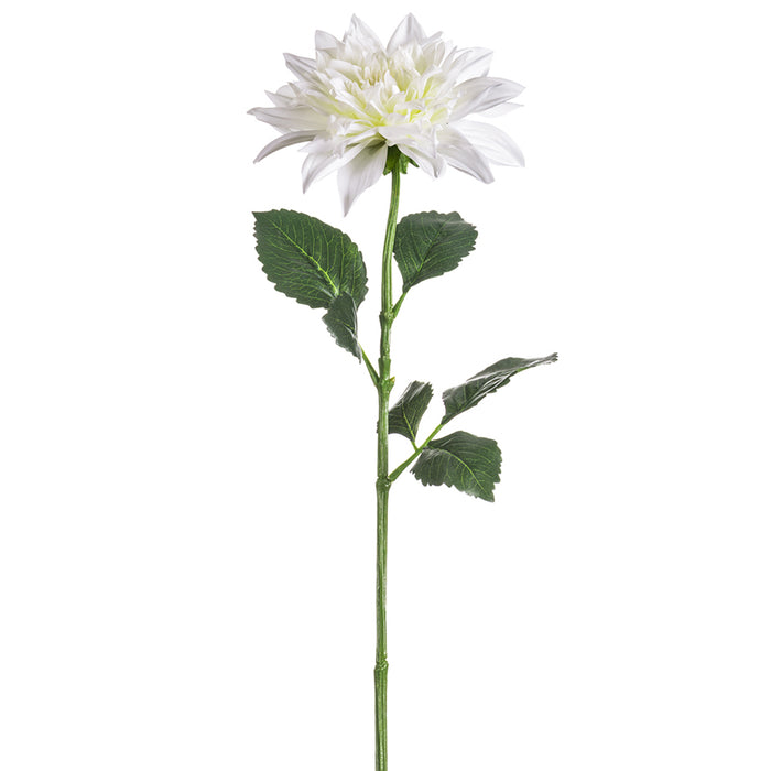 27" Silk Dahlia Flower Stem -Cream (pack of 12) - FSD016-CR